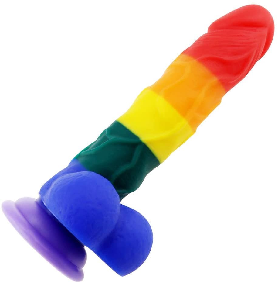 realistic rainbow dildo