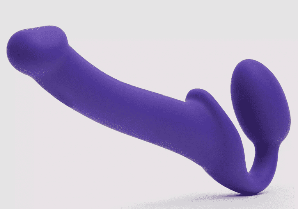 strapless strapon dildo purple
